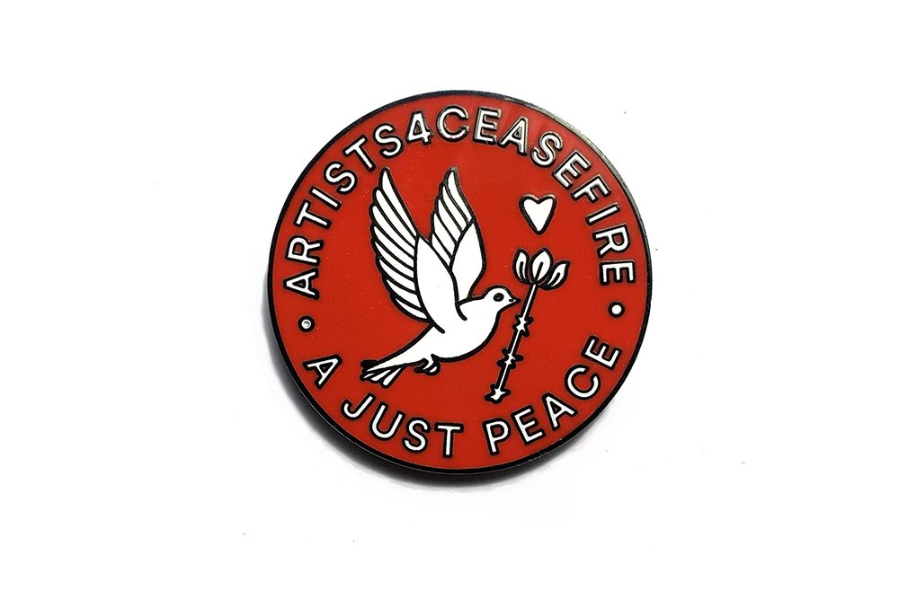 Artists4Ceasefire Unveils New Pins Designed by Shepard Fairey Ahead of Oscars (EXCLUSIVE)